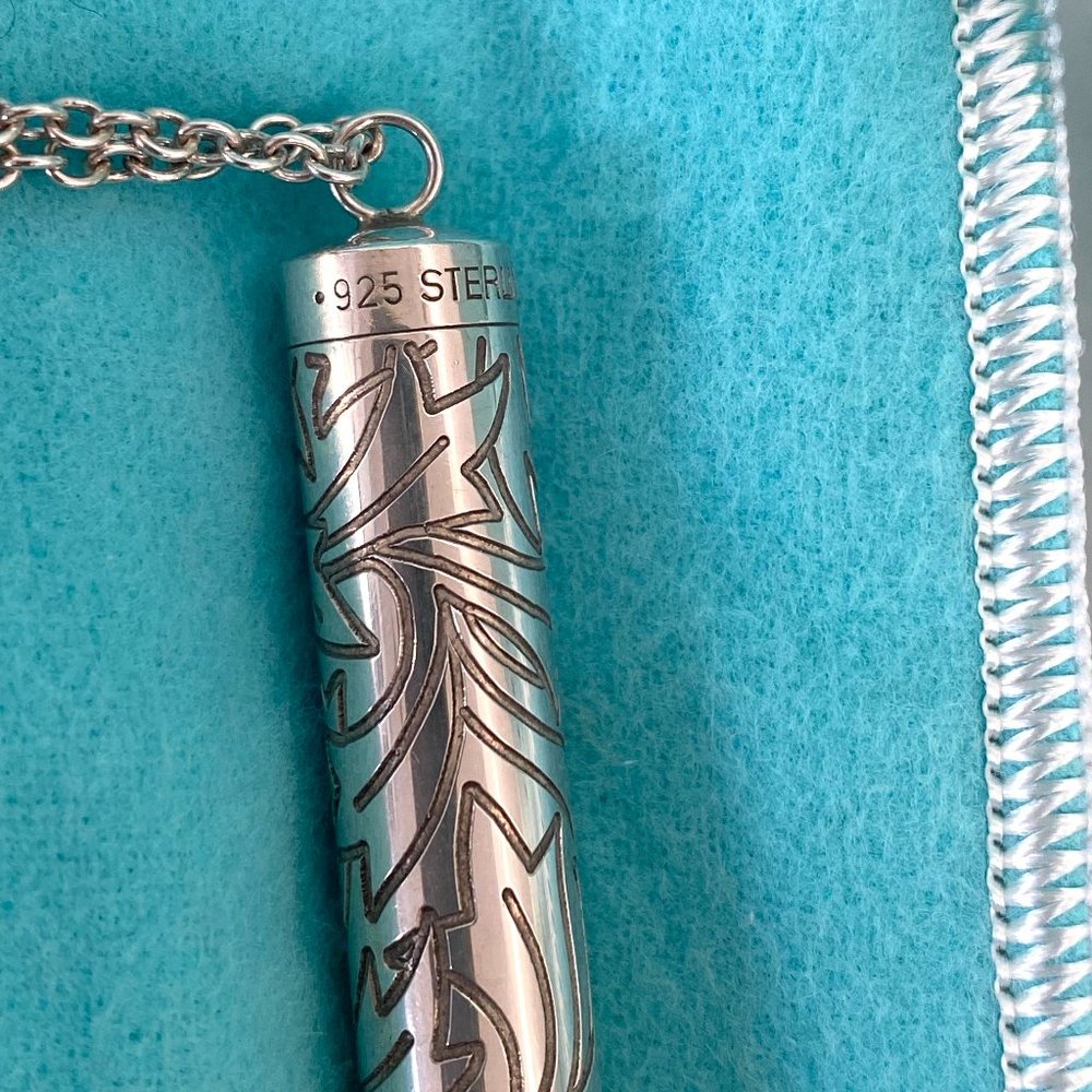 Vintage TIFFANY & CO 925 Sterling Silver Rare Ballpoint Pen with Necklace - Picture 4 of 16